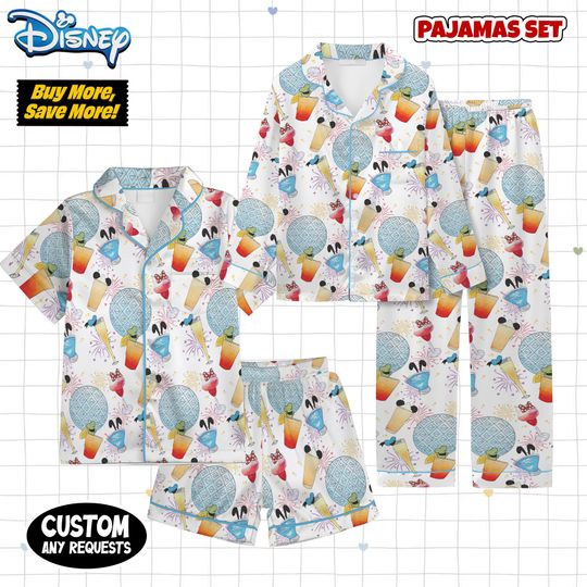 Discover I'm Making Pour Choices Around The World Pajamas , Epcot Drinking Tee, Family Vacation Shirt, Retro Theme Park Graphic Pajamas