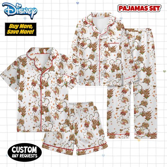 Discover Disney Gingerbread Castle Pajamas, Christmas Castle Pajamas, Disney Christmas Pajamas, Mickey Christmas, Disney Christmas Family Pajamas