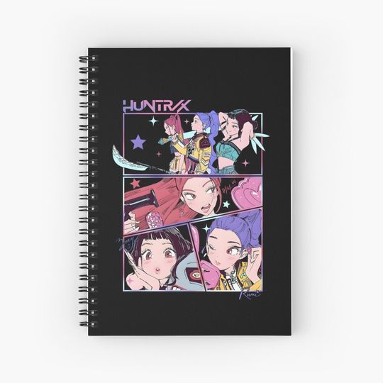 Discover HUNTR/X - HUNTRIX Kpop Demon Hunter Girl Group – Rumi Zoey Jinu KDPh Dark Idol Aesthetic Design Journal