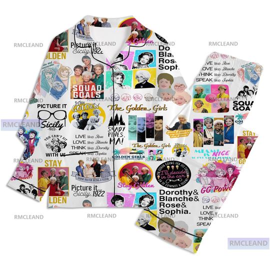 Discover Stay Golden Unisex Silk Pajama Set, Long Sleeve Adult Sleepwear