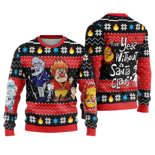 Discover The Year Without A Santa Claus Ugly Christmas Sweater, Snow Miser, Heat Miser Ugly Sweater, Miser Brothers, Xmas 2025 Party Gifts Sweatshirt