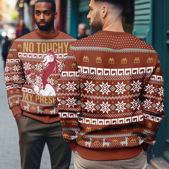 Discover No Touchy My Presents The Emperors New Groove Ugly Sweater, Emperor's New Groove Ugly Christmas Tee, Christmas Party Gifts 2025 Sweatshirt