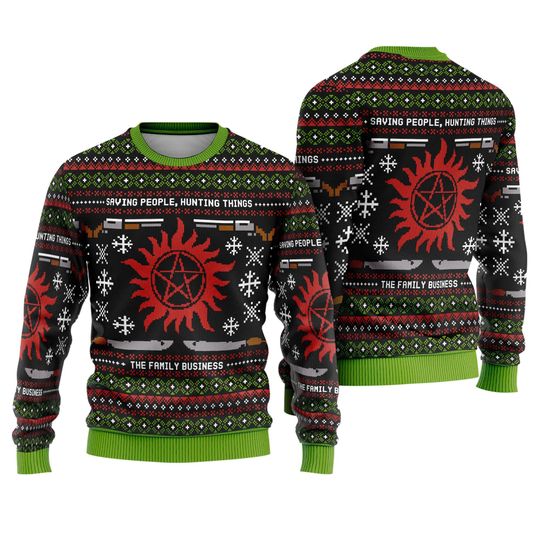 The Winchesters Ugly Christmas, Supernatural Sam And Dean Ugly Sweater