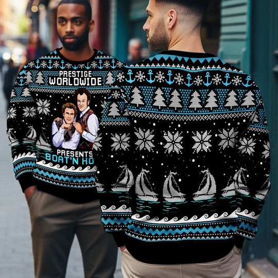 Discover Step Brothers Presents Boats N Hoes Ugly Christmas Sweater,Brennan Huff Dale Doback Ugly Sweater,Step Brothers Christmas Party Gift Sweater
