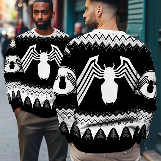 Discover Venom Symbol Superhero Movie Ugly Christmas, Spiderman Ugly Christmas Sweater, Xmas Gifts 2025, Christmas Party, Venom Ugly Sweater