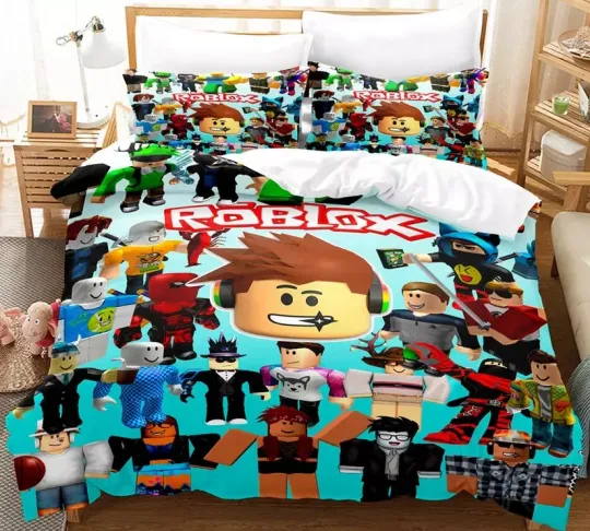Roblox Kids Room Anime Duvet Quilt Cover Pillowcases Set