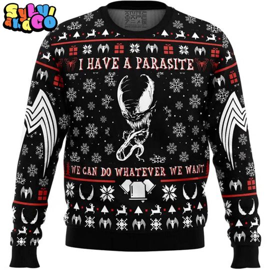 Discover I Have A Parasite Venom Ugly Christmas Sweater,Mcu Rivals Superhero Venom Xmas Sweatshirt, MCU Superhero Movie Holiday Sweater, Gift For Men