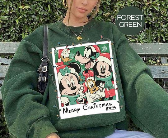 Discover Retro Mickey And Friends Christmas 2025 Sweatshirt, WDW Disneyland Christmas Shirt, Vintage Disney Holiday Shirt, Christmas Party Trip 2025