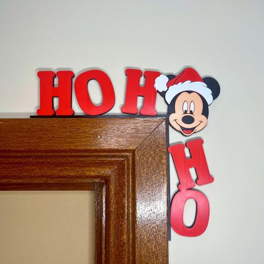 Discover Christmas Mickey Door Corner Decoration | Ho Ho Ho Frame Topper | Christmas Door Frame Decoration