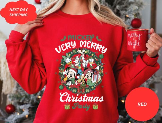 Discover Mickey's Very Merry Christmas Party 2026 Sweatshirt, Christmas Family Matching Shirt, Mickey Christmas, Merry Christmas, Disney Christmas