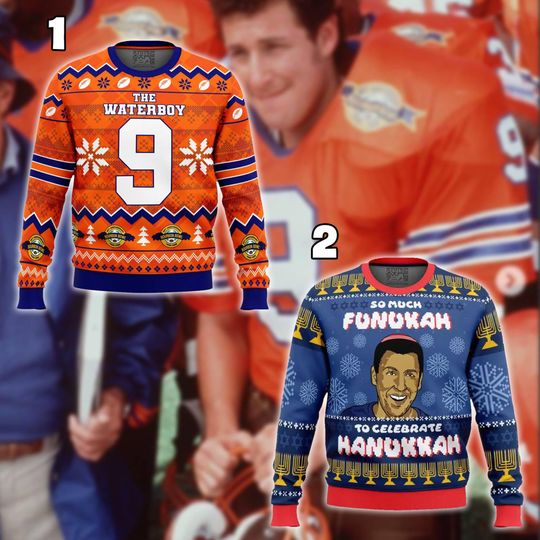 Bobby Boucher The Waterboy Ugly Christmas, High Quality H2O Ugly Sweater