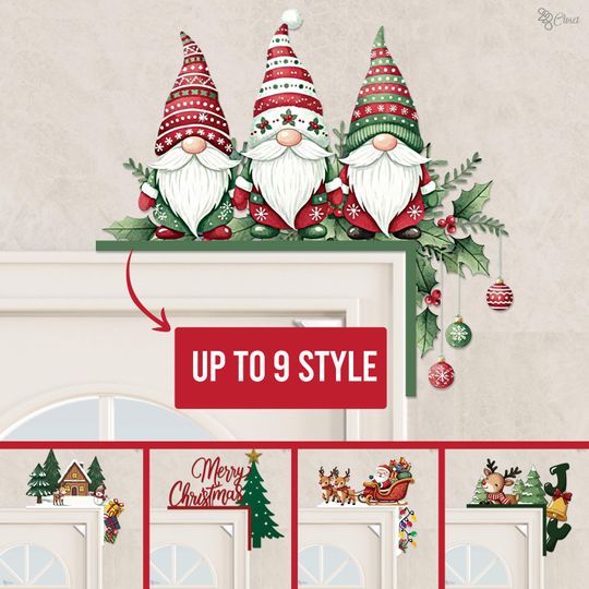 Santa Reindeer Metal Door Corner, Christmas Santa Door Topper, Christmas Door Hanging Sign, Bedroom Door Decoration, Merry Christmas Gift
