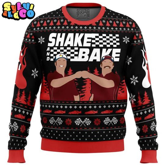 Discover Shake And Back Ugly Christmas Talladega Nights Ugly Sweater, 90s Retro Movie Gifts For Fan, Xmas Holiday Party 2025, Christmas Vacation