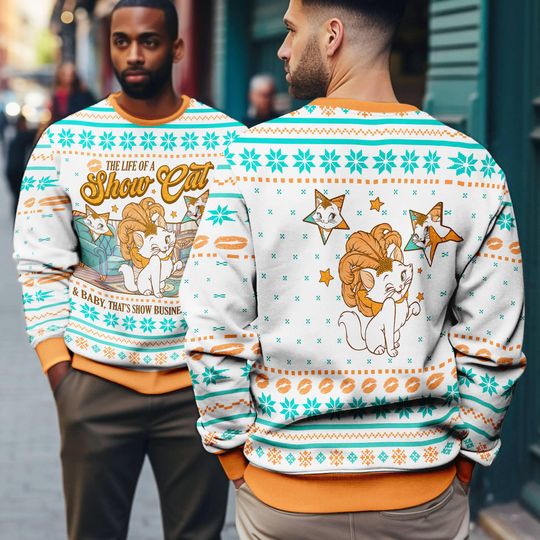 Discover The Life Of A ShowCat Ugly Sweater,Show Business,Marie Cat Ugly Christmas,The Aristocats,Disneyland Christmas Girl, Show Cat Xmas 2025 Gifts