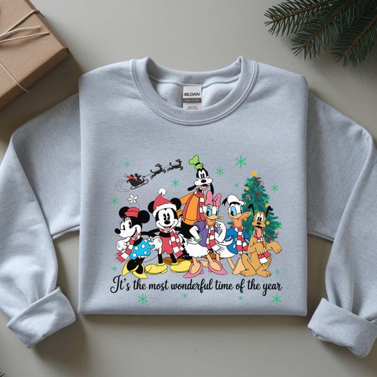 Discover Mickey & Friends Santa Disney Christmas Shirt, Mickey's Very Merry Christmas Party 2025, WDW Disneyland Holiday Family Christmas Sweatshirt