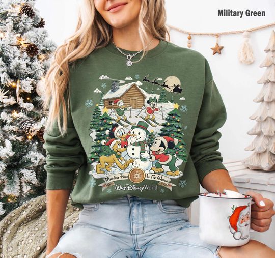 Discover Vintage Walt Disney World Christmas Sweatshirt, Disney Mickey And Friends Christmas Shirt, Disneyworld Family Matching Xmas 2025 Shirt