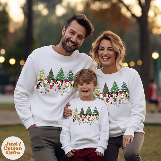 Discover Mickey & Friends Christmas Family Sweatshirts, Holiday Tree Set