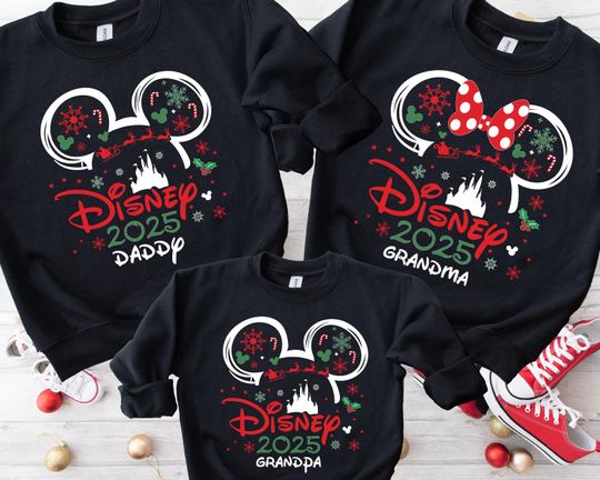 Discover Costume Name Jumper, Disney Sweatshirt, Disneyland 2025 Jumper, Disney Christmas Jumper, Xmas  Disney Squad Jumper, Santa Sleigh Jumper 2466
