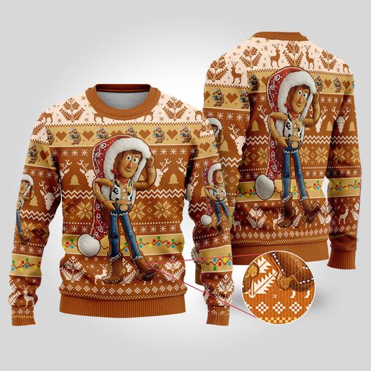 Discover Retro Woody Gingerbread Ugly Christmas, Disneyland Toy Story Gifts Ugly Sweater, Disneyworld Christmas Party, Matching Holiday 2025