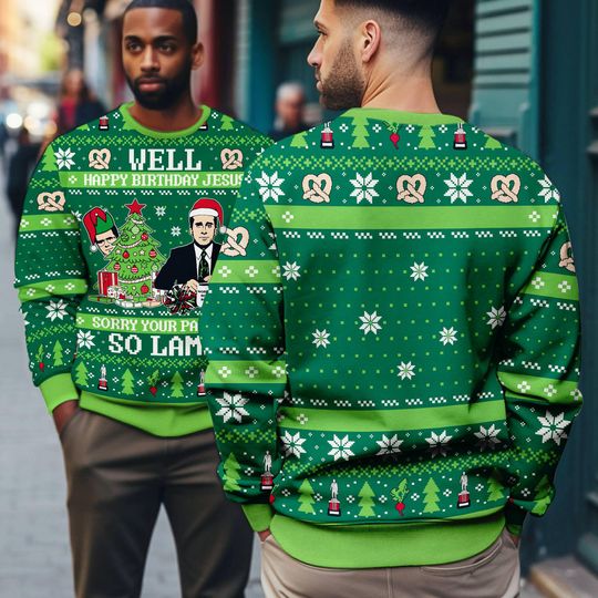 Happy Birthday Jesus Michael Scott The Office Ugly Christmas