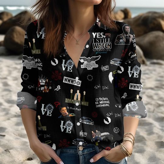 Discover Supernatural Blouse Shirt, Winchester Brother Women Shirt, Retro Supernatural Shirt, Dean Winchester Shirt, Tv Series Gifts