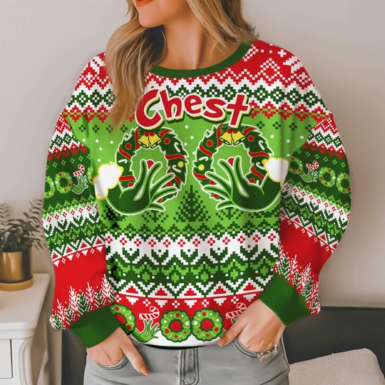 Couple Chest Nuts Ugly Christmas, Movie Quotes Inspired Ugly Sweater