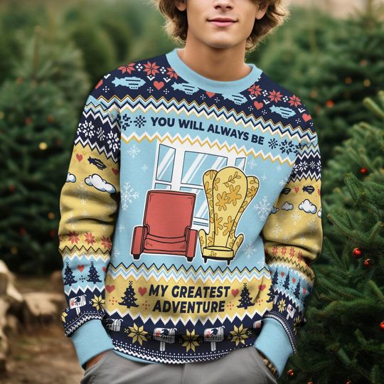 Discover Up Movie Ugly Christmas Sweater, Ugly Pixar Holiday Jumper, Funny Retro Disneyland Xmas Ugly Sweater, Family Gift For Up Fans 2025