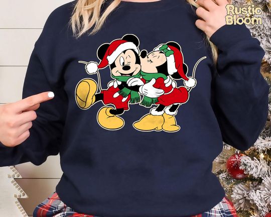 Discover Mickey Minnie Merry Christmas 2025 Sweatshirt, Retro Disney 2025 Xmas Tee, Vintage Disney Holiday Top, 2025 Family Matching Xmas Gift