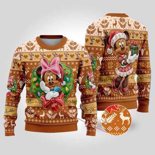 Discover Retro Minnie Gingerbread Ugly Christmas, Disneyland Mickey And Friends Gifts Ugly Sweater, Disneyworld Christmas Party,Matching Holiday 2025