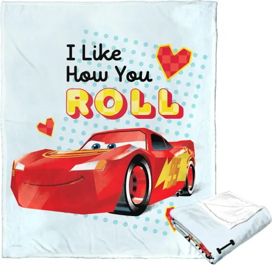 Discover Disney Cars Lightning McQueen I Like How You Roll Cozy Fleece Blanket