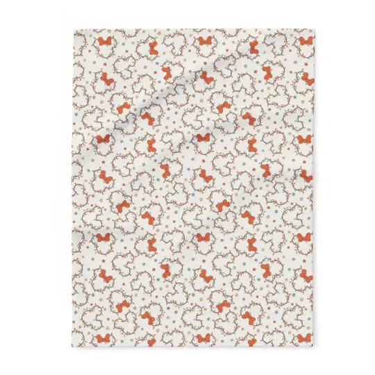 Discover Mickey & Minnie Christmas Throw Blanket, Disney Holiday Lights Fleece Blanket