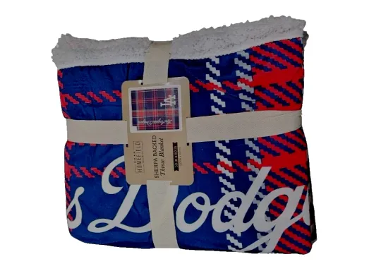 Discover Los Angeles Dodggers Pegasus Plaid Flannel Plush Blanket M.L.B , Gift For Baseball Fans