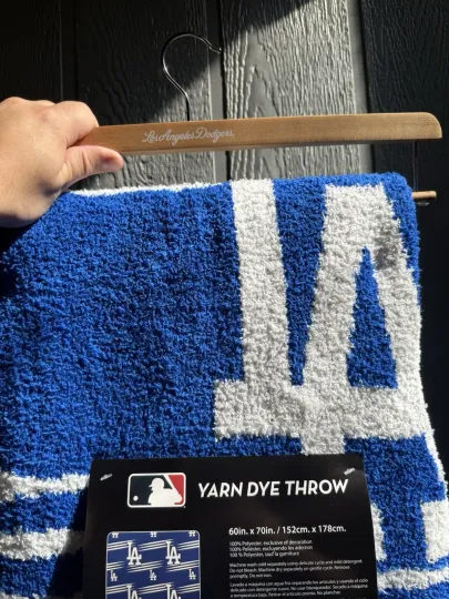 Discover Los Angeles Dodggers M.L.B Official Yarn Dye Fleece Blanket Blue , Gift For Baseball Fans