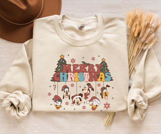 Discover Coquette Mickey's Merry Christmas Party 2025 Gingerbread Sweatshirt, Disney Mickey and Friends Xmas Tee, Disneyland Vacation Family Gifts