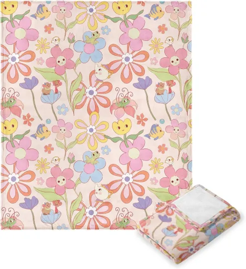Discover Disney Beauty & The Beast Floral Garden Cozy Fleece Blanket