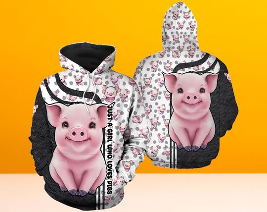 Discover Christmas Pig 3D Hoodie, Cute Pig Hoodie, Pig Costume Hoodie for Christmas