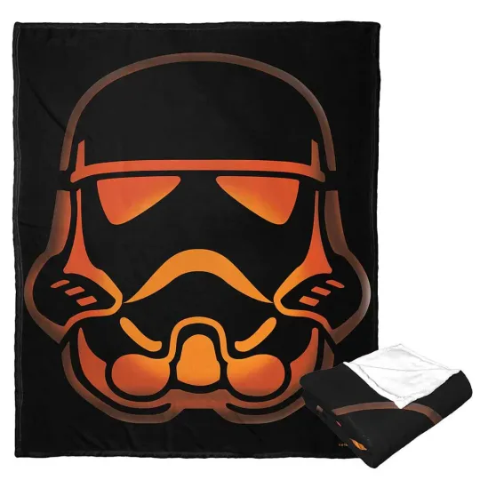 Discover Disney Star Wars Stormtrooper Jack O' Lantern Cozy Fleece Blanket