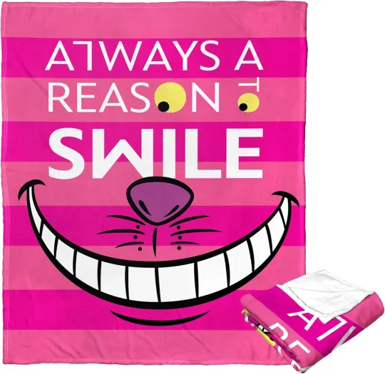 Discover Disney Cheshire Cat Always A Reason To Smile Cozy Fleece Blanket