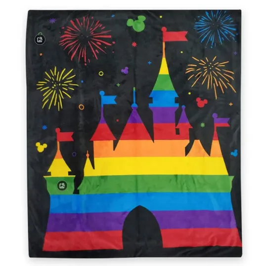 Discover Disney Rainbow Magic Kingdom Cozy Fleece Blanket