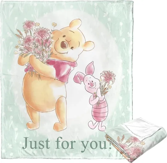Discover Disney Winnie The Pooh Meadow Frolic Cozy Fleece Blanket