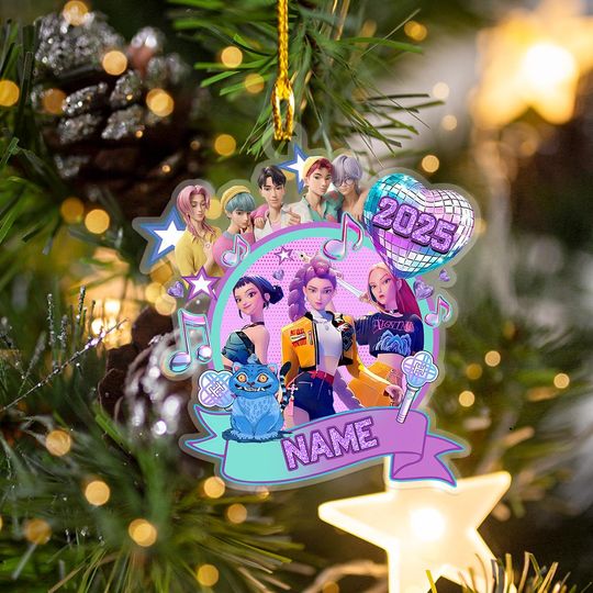 Personalized Huntrix Christmas Ornament, Custom Kpop Demon Hunter Ornament, Custom KPDH Christmas Ornament, Saja Boys Ornament