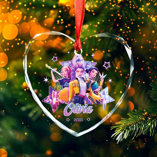 Personalized KPOP Huntrix Ornament, Custom Kpop Demon Hunter Ornament, Decor Christmas Gift for Demon Hunter Fan