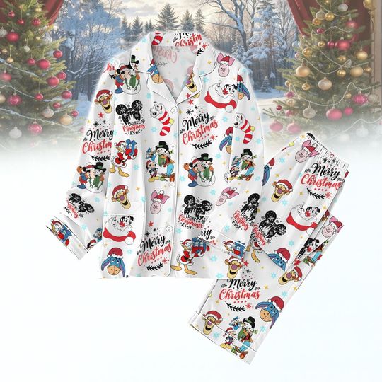 Discover Disney Movie Pajamas, Disney Cartoon Characters Holiday Pajamas, Winnie the Pooh Pjs, Mickey And Friends Pjs, Disneyland  Xmas Pjs
