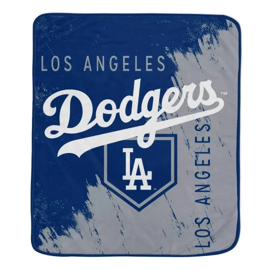 Discover M.L.B Los Angeles Dodggers Painted Plate Ultra Soft Blanket: Sports Team Logo Fleece
