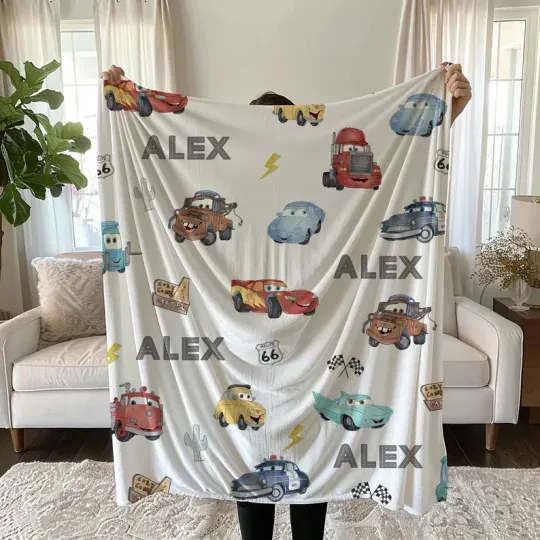 Discover Personalized Route 66 Disney Cars Disney Holiday Fleece Blanket