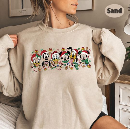 Discover Disney Mickey And Friends Christmas Sweatshirt, Mickey's Very Merry Christmas Party 2025 Shirt, Disneyland Vacation Family Matching Trip Tee