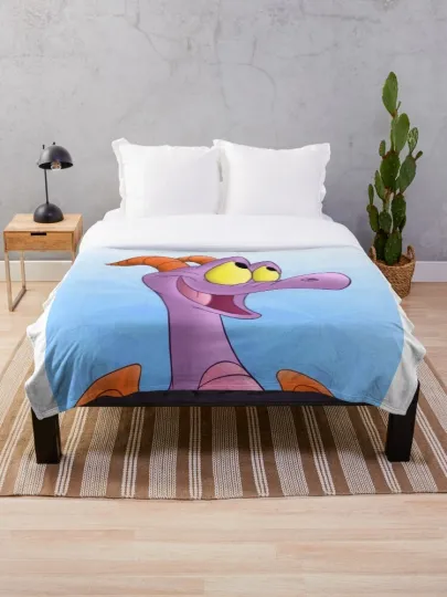Discover Disney Fantastical Figment Portrait Cozy Fleece Blanket