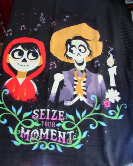 Discover Disney Coco Movie Throw Blanket 100% Polyester Fleece 65" x 50", Miguel & Hector