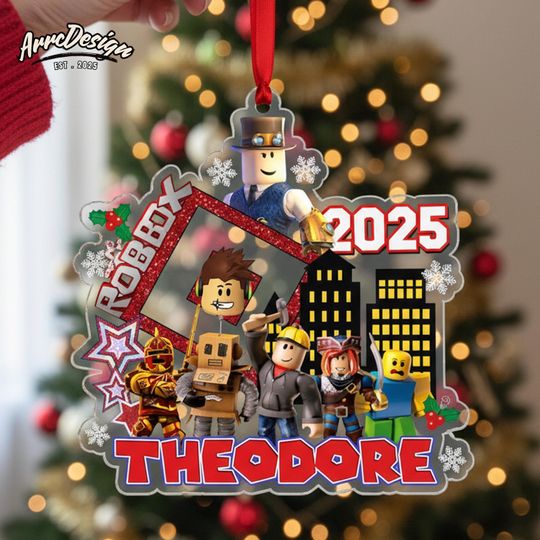 Personalized Roblox Christmas Ornament: Acrylic Gamer Holiday Decor