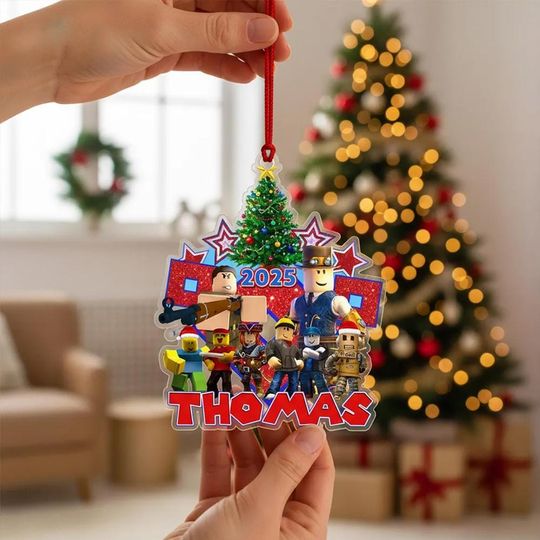 Roblox Christmas Ornament, World of Roblox Ornament, Custom Name Roblox Game Ornament, Kids Roblox Christmas Gift, Christmas Gift